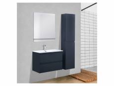 Meuble salle de bain 60 cm + colonne gris anthracite