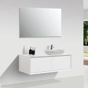 Meuble salle de bain pour vasque à poser palio largeur 120 cm blanc mat - Blanc