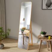 Miroir sur Pied en Cadre de Bois de Bamboo Miroir Rectangulaire