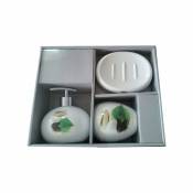 MSV - ensemble 3 accessoires de salle de bain Céramique java lingga Blanc - Blanc
