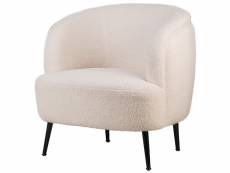 Nordlys - fauteuil de salon scandinave design pieds metal laine blanc