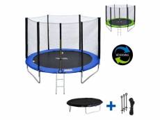 Pack premium trampoline 180cm réversible bleu - vert