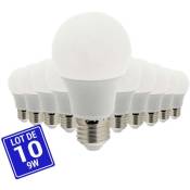 Pack x 10 - Ampoule LED E27 A60 - 9W - Blanc Extra Chaud
