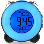 Réveil fort pour les gros dormeurs avec alarme en option Réglage de la double alarme Fonction Snooze (bleu complet)