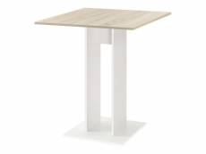 Table à manger de forme carrée table design pour salle à manger cuisine salon panneau de particules mélaminé 65 x 65 x 78 cm effet chêne blanc hellosh