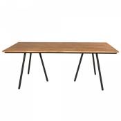 Table de jardin 200x100cm en bois et métal