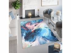 Tapiso tapis salon chambre poils courts toscana néon multicolore design abstrait 140x200 cm 36510 PRINT 1,40*2,00 TOSCANA
