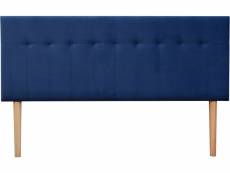 Tête de lit capitonnée en velours "lya" - 140 x 100 cm -bleu foncé