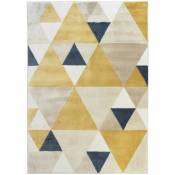 Thedecofactory - new tao - Tapis motifs triangles jaune et bleu 120x160 - Jaune