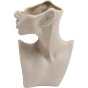 Vase buste de femme en céramique blanche H18