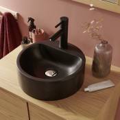 Vasque ronde à poser en résine 37 cm nori Noire - Noir