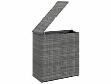 Vidaxl boîte à coussins de jardin résine tressée 100x49x103,5 cm gris