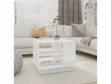 Vidaxl table basse blanc brillant 55x55x43 cm aggloméré