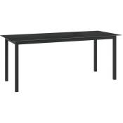 Vidaxl - Table de jardin Noir 190x90x74 cm Aluminium et verre
