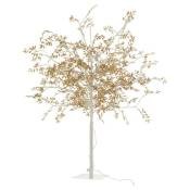Arbre lumineux branche et feuilles pailletées doré led 100cm - or