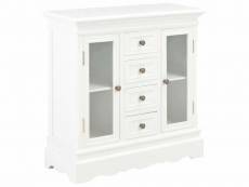 Buffet bahut armoire console meuble de rangement blanc 70 cm bois de pin massif helloshop26 4402057