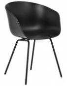 Chaise About a chair AAC26 / Plastique & métal - Hay noir en matière plastique