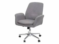 Chaise de bureau hwc-k23, chaise de bureau chaise pivotante tissu/textile avec accoudoirs ~ gris