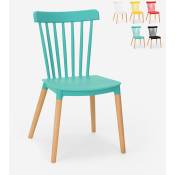 Chaise de cuisine bar restaurant design moderne en bois Praecisura Couleur: Turquoise