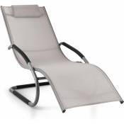 Chaise de Jardin - chaise longue à bascule d'extérieur - charge utile de 110 kg - Gris - gris - Maxxgarden