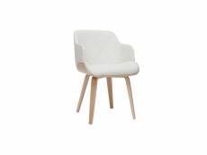 Chaise design blanc et bois clair lucien
