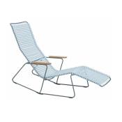 Chaise lounge modulable en métal et plastique bleu clair CLICK - Houe