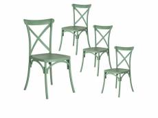 Clairin - lot de 4 chaises plastiques vertes