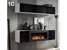 Combinaison de meubles krista 1c blanc et noir (1,6m) MSAM119-C