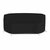 Curved Sofa Cover 12 Oz Waterproof - 100% UV & Weather Resistant Customize Outdoor Sofa Cover with Air Pockets and Drawstring with Snug Fit (90W x 34 