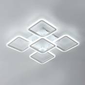 Delaveek - Plafonnier led Design moderne Blanc Froid 6000K Cercle carré Lampe de Plafond Pour salon chambre à coucher salle à manger bureau Blanc