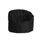 Dmora - Fauteuil rond rembourré, couleur noire, Dimensions 80 x 80 x 80 cm, avec emballage renforcé