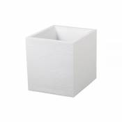Eda Plastiques EDA Pot carré Graphit - 39 x 39 x 43 cm - Contenance 35 L - Blanc cérusé