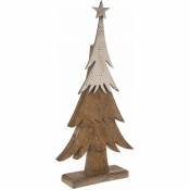 Féérie Lights&christmas - Décoration de Noël à poser en bois sapin Terre sauvage - 25 x 6 x 52 - Marron