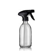 Flacon spray gachette noire en verre blanc 300ml