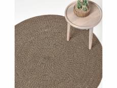 Homescapes tapis rond tissé à plat en coton mélange beige et noir, 120 cm RU1340