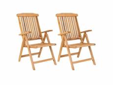 Horizon - lot de 2 chaises de jardin en teck à 5 positions
