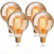 Ladacèe - Ampoules led 4W Edison Vintage G80, Blanc Chaud 2200K E27, Equivalent à Ampoule Incandescente 40W, Ampoule Rétro à Filament, Rétro Antique