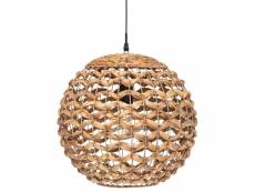 Lampe suspension en jacinthe coloris naturel - diamètre 38 x hauteur 36 cm