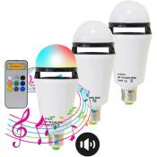 Lot 3 Ampoules LED multicolore RGB et musicale connectée Bluetooth