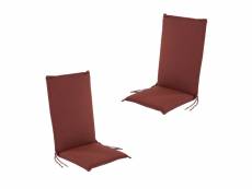 Lot de 2 coussins pour fauteuil inclinable pour jardin oléfine rouge,45x110x4 cm F60541082
