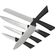 Mediawave Store - Ensemble de couteaux chef 5 Pcs en acier poignée ergonomique de 22 à 32 cm