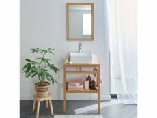 Meuble de salle de bain 60 cm hopp avec miroir et vasque carrée coma