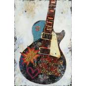 Meubletmoi - Peinture sur toile multicolore guitare