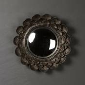 Miroir convexe coquillages 17cm - Argenté