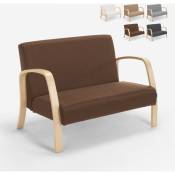 Modus Sofà - Fauteuil canapé design en bois et tissu pour salon et studio Esbjerg Couleur: Marron