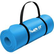 Movit® Tapis de Yoga - 183 x 60 cm, 15 mm d'Épaisseur, Antidérapant, Mousse NBR, Bleu Ciel - Tapis d'Exercice, Tapis de Pilates, Tapis de Fitness,