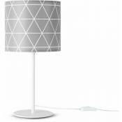 Paco Home - Lampe De Table Lampe Chevet Bureau ∅18 cm Scandinave Diamant Hauteur 36,5 cm E14 Gris (Ø18cm), Lampe de table - Blanc