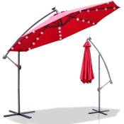 Parasol 300 cm - parasol jardin mit led parasol de balcon Rouge - Rouge - Tolletour