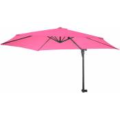 Parasol mural Casoria, parasol feux de circulation, 3m inclinable, polyester aluminium/acier 9kg rose - pink