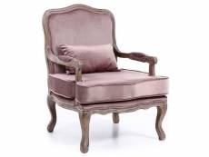 Paris prix - fauteuil vintage louis xv "esteban" 96cm rose